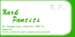 mark pantits business card